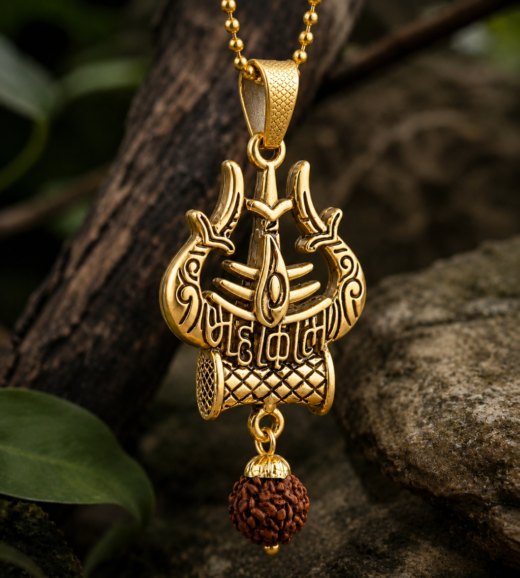Mahakal Trishul damaru Necklace